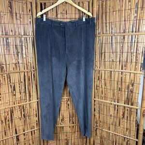 CANALI Corduroy Pantalones Italian Made Men's Pants 38X30 Gray Pleated